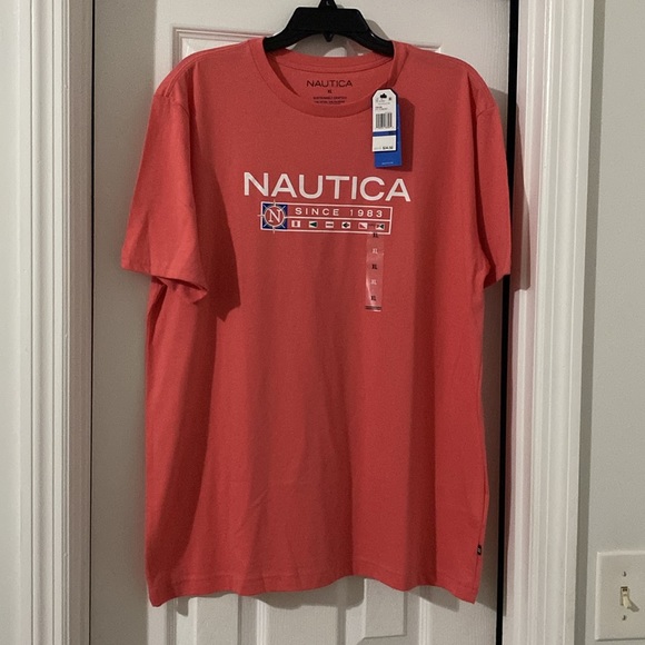 Men’s Coral Nautica T-Shirt - Picture 2 of 3